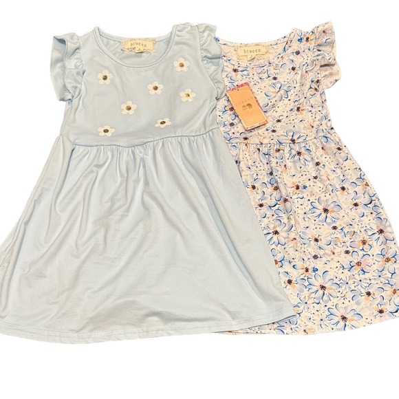 **Bundle** Btween Blue Floral Kids Dresses Size 4 NWT  (1) - Picture 2 of 6